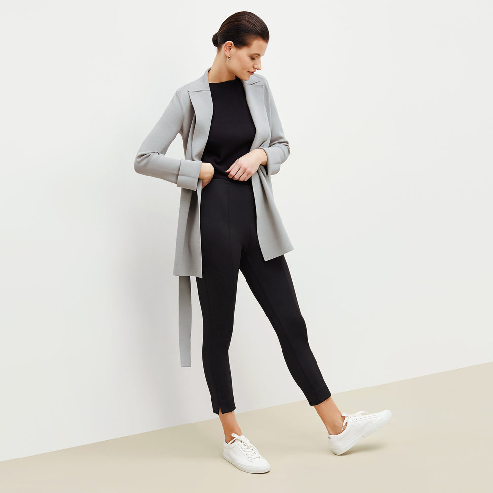 image of a woman wearing the shaw pant in black