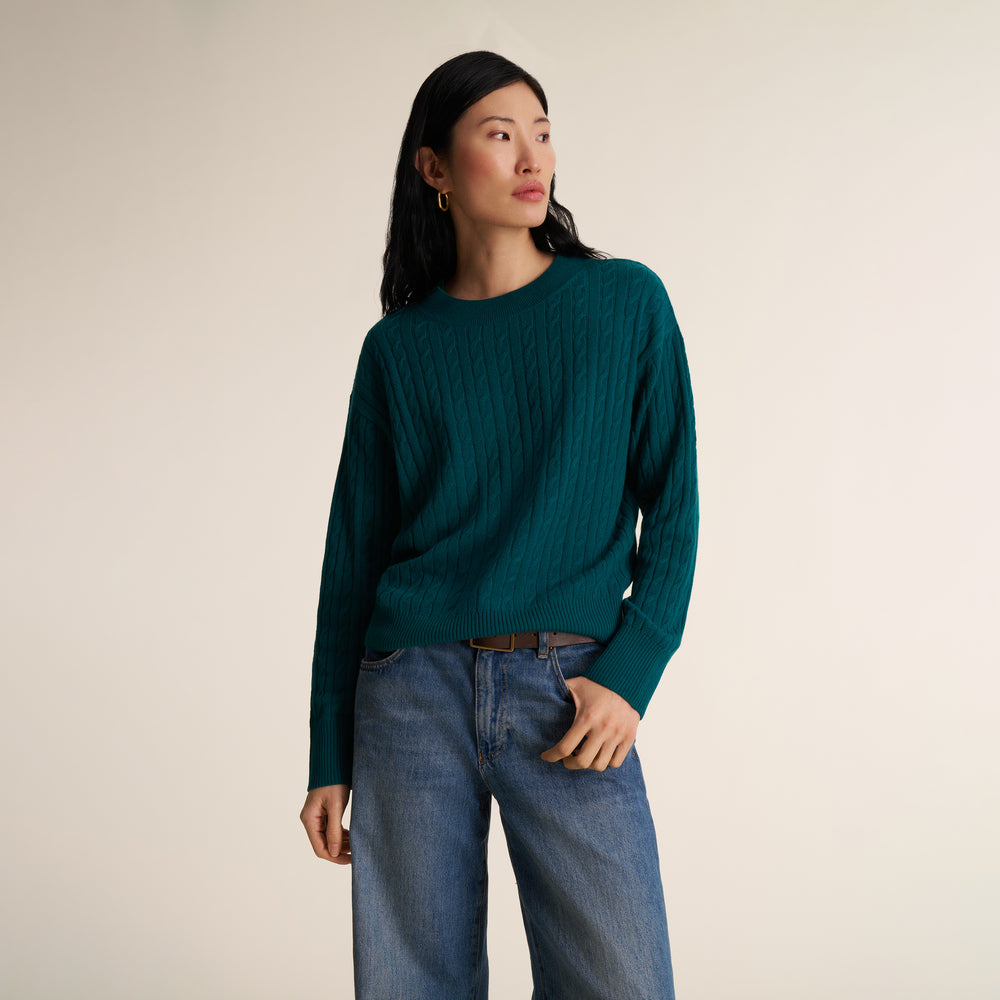 Giselle "Something's Gotta Give Cable" Sweater, Midnight Pine, image 1 of 10