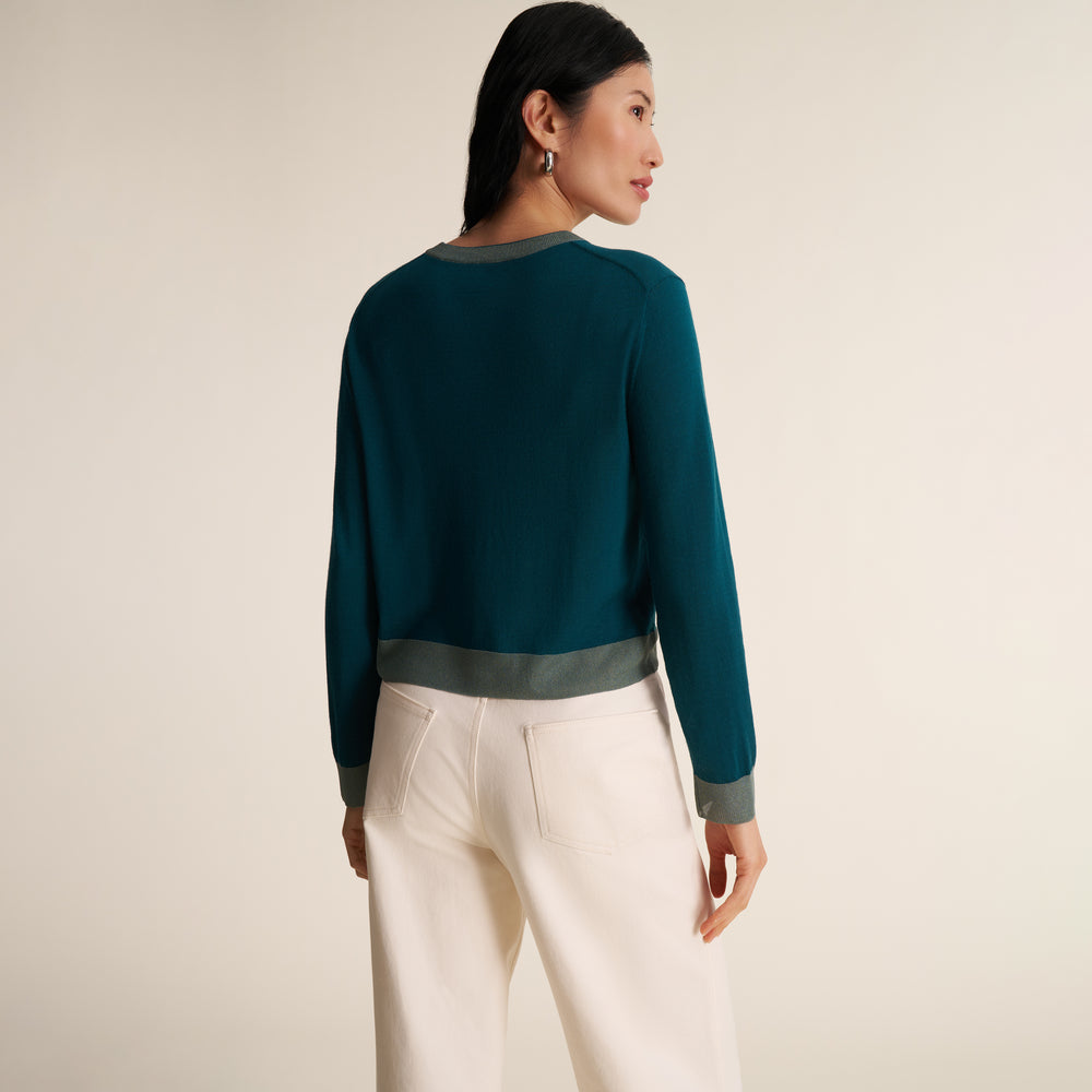 Clementine Cardigan, Deep Peacock, image 3 of 8