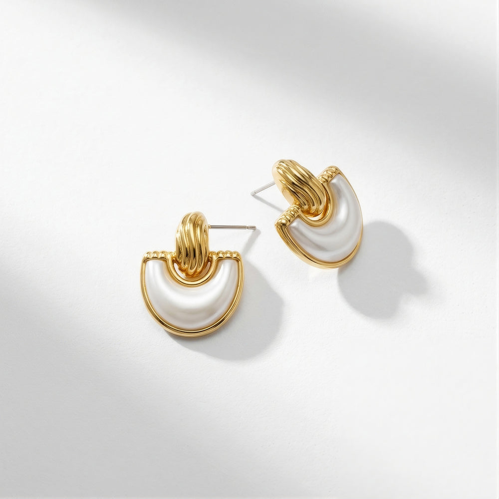 Ann Earrings, Gold/Pearl, image 1 of 3