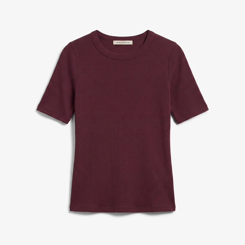 Aubergine short sleeve crew neck t-shirt