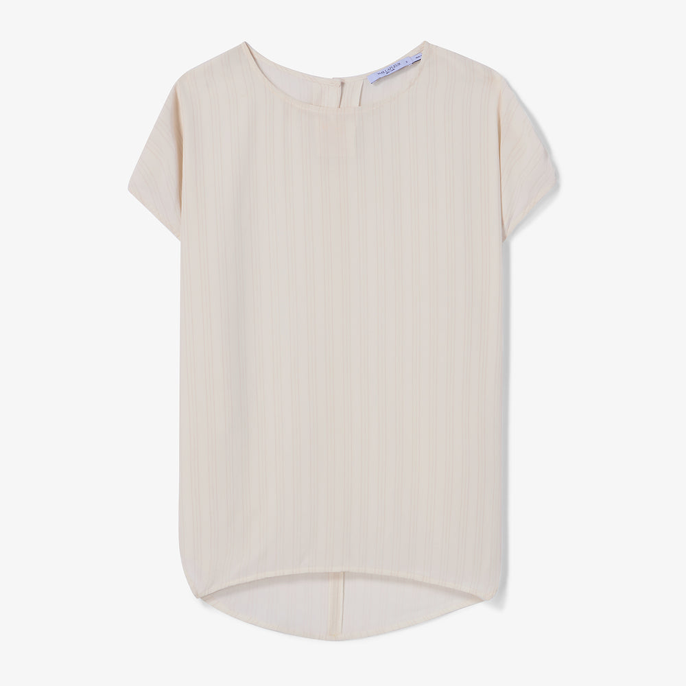 Beige short-sleeve top on a white background