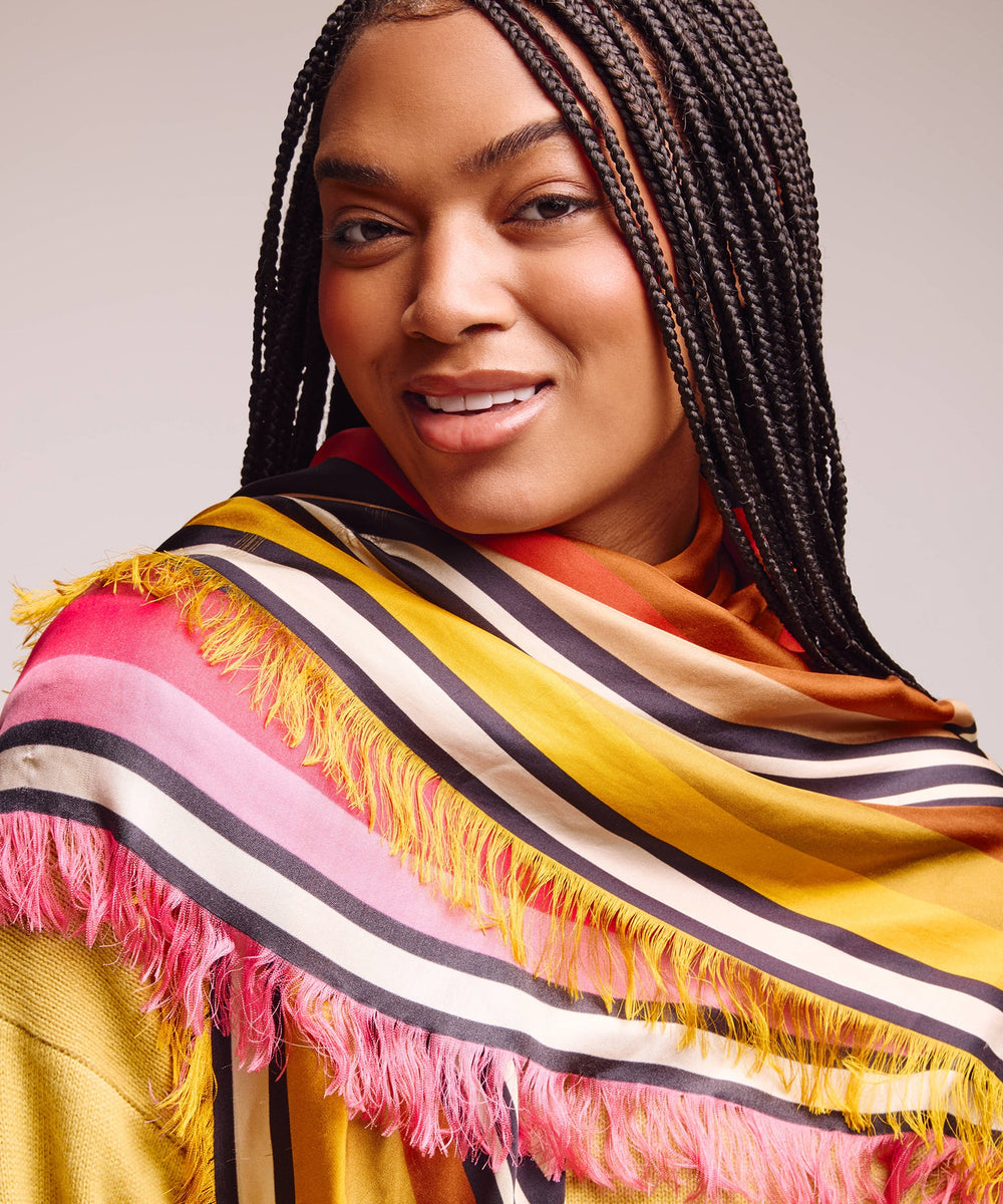 Echo Half and Half Oversized Silk Square Scarf