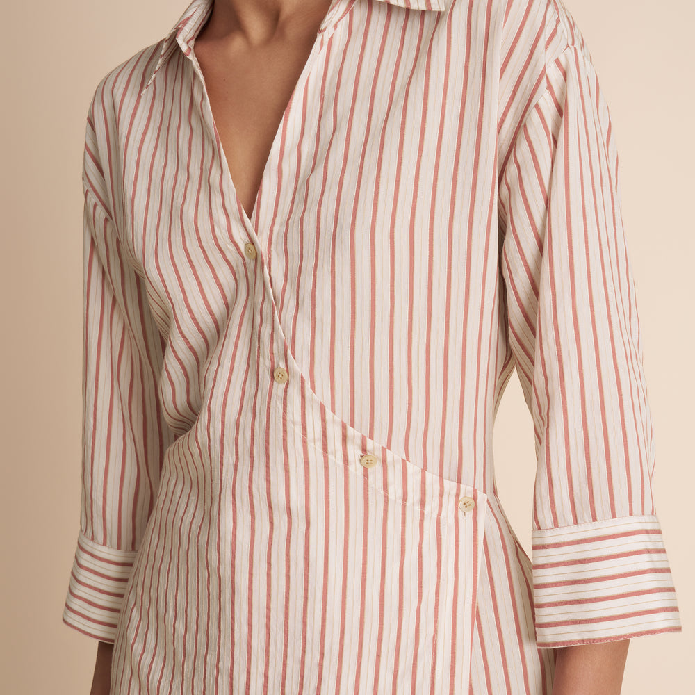 woman in stripped shirt.
