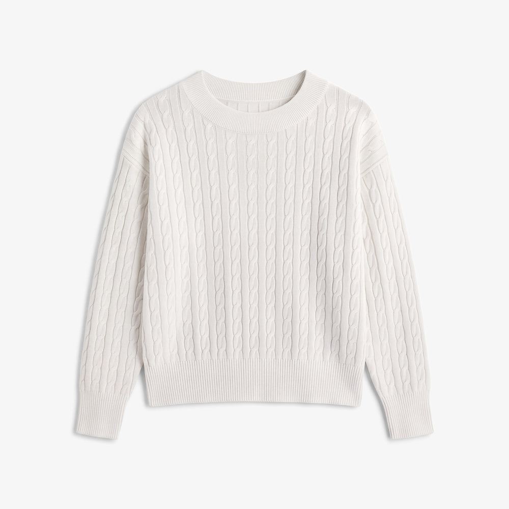 Giselle "Something's Gotta Give Cable" Sweater, Ivory, image 10 of 10