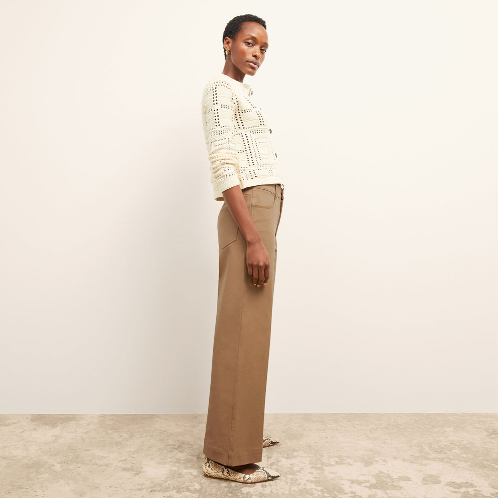 Front image of a woman wearing the Zosia Top in Natural