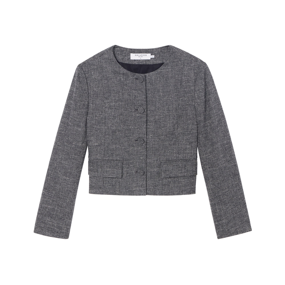 packshot image of
the aniya jacket in black/white
