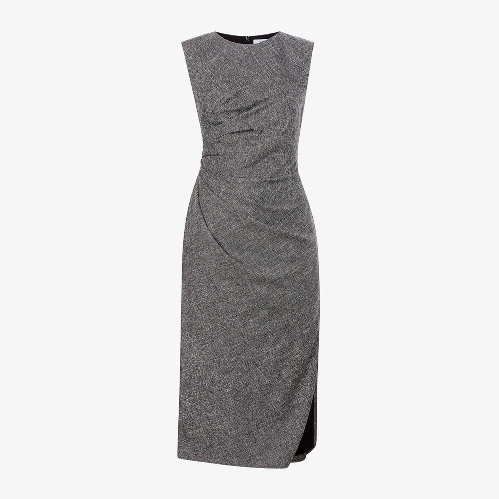 packshot image of the jeannine dress in black/white