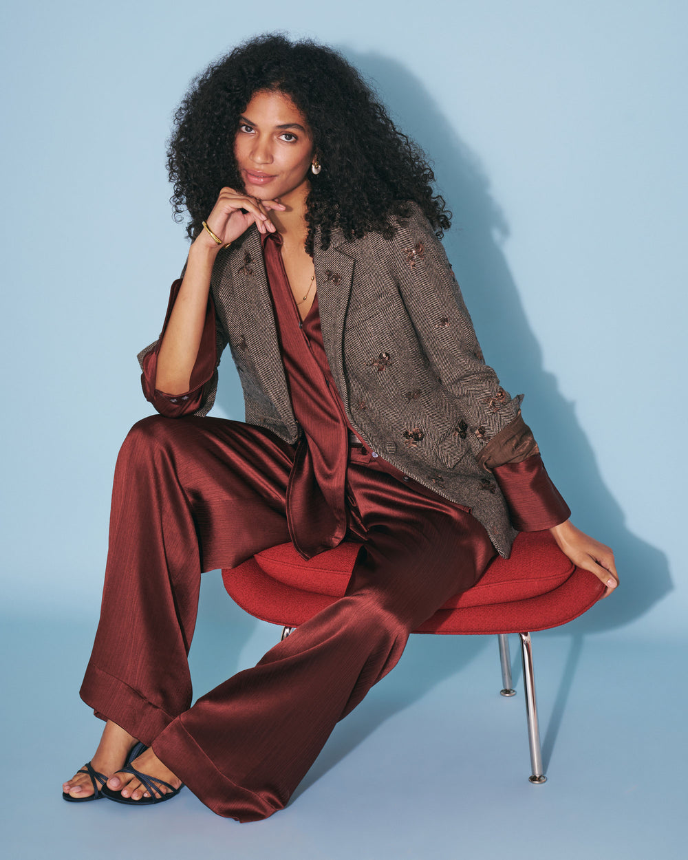 Yiyan "The Executive" Blazer, Brown Multi, image 9 of 10