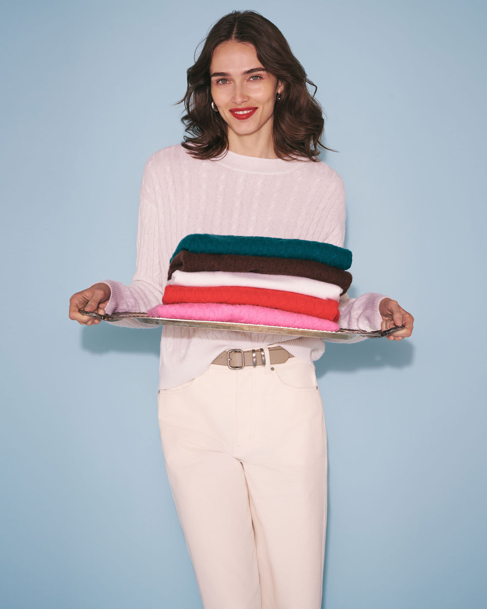 Giselle "Something's Gotta Give Cable" Sweater, Ivory, image 7 of 10