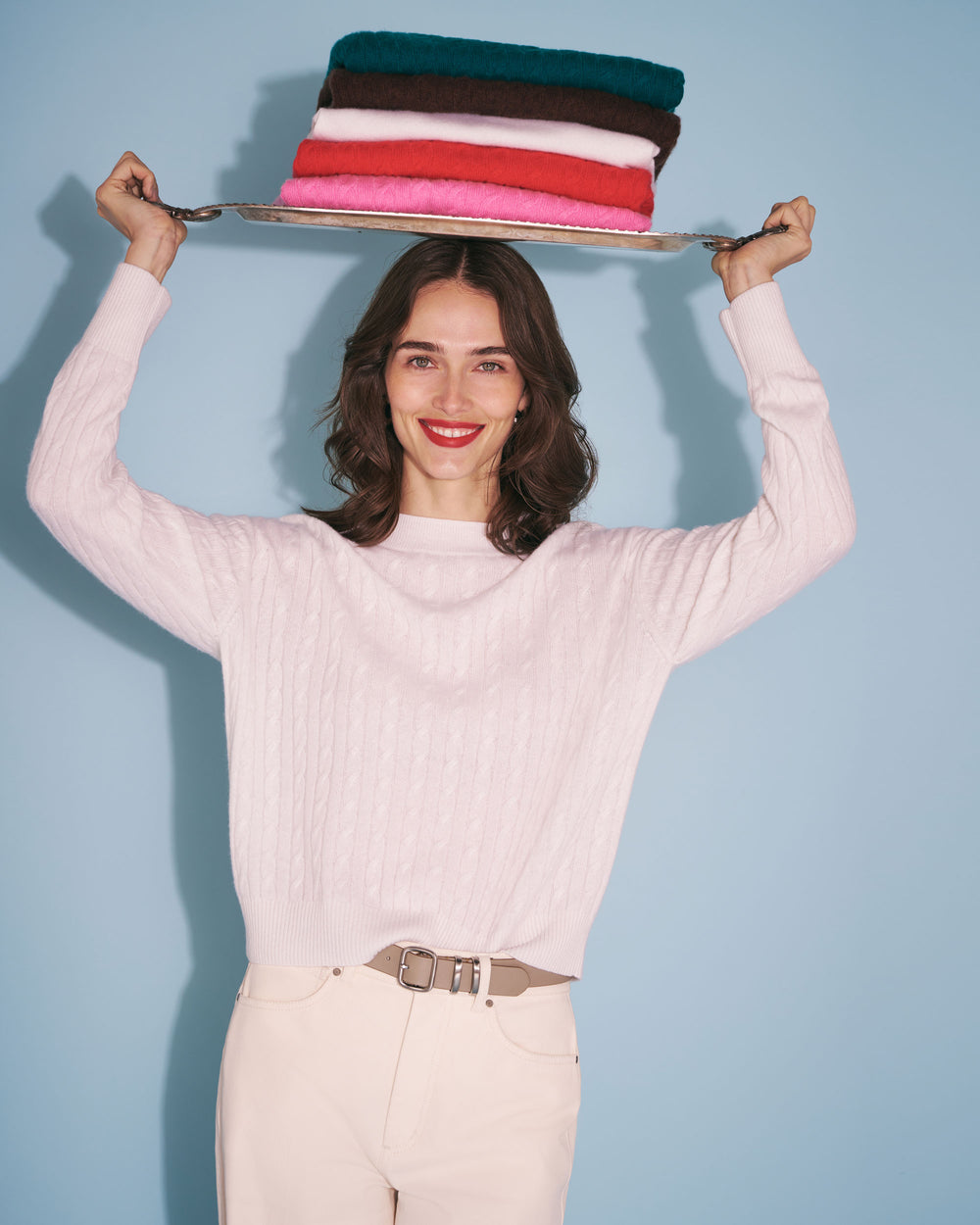 Giselle "Something's Gotta Give Cable" Sweater, Ivory, image 5 of 10