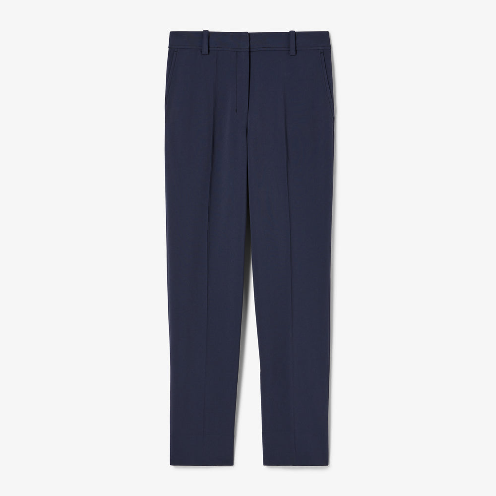 Navy blue pants on a light gray background