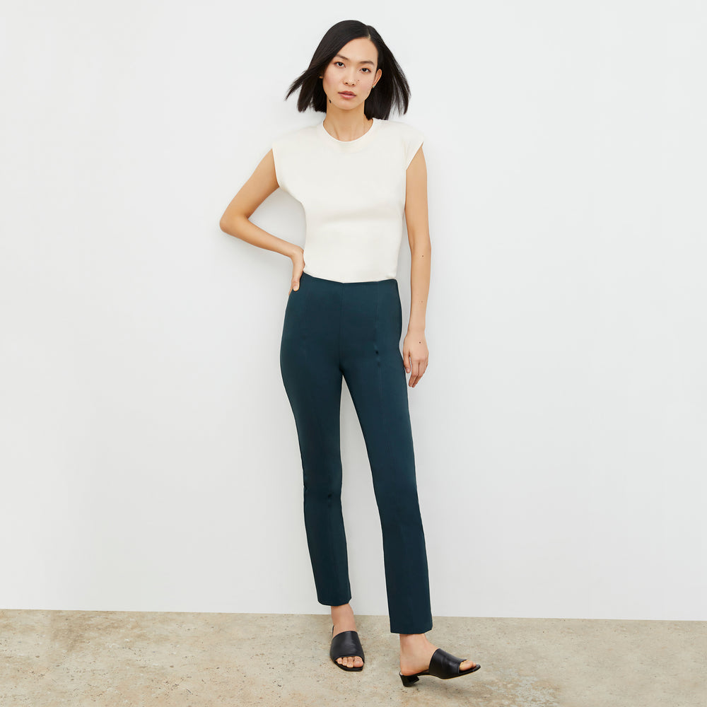 Front image of a woman wearing the Foster Pant - Everstretch in Deep Sea
