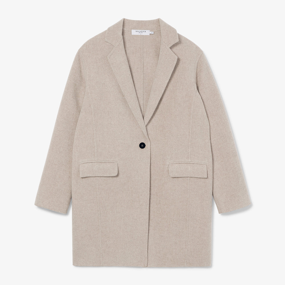 Packshot image of the kasha coat in stone melange