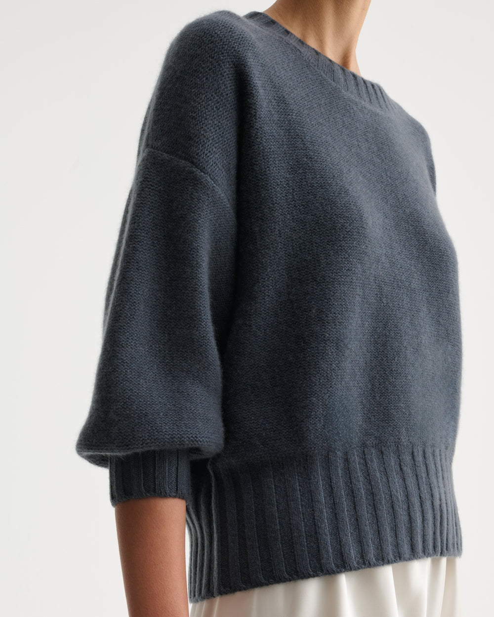 Nonchi Cashmere Alva Sweater, Dusk Grey, image 3 of 12