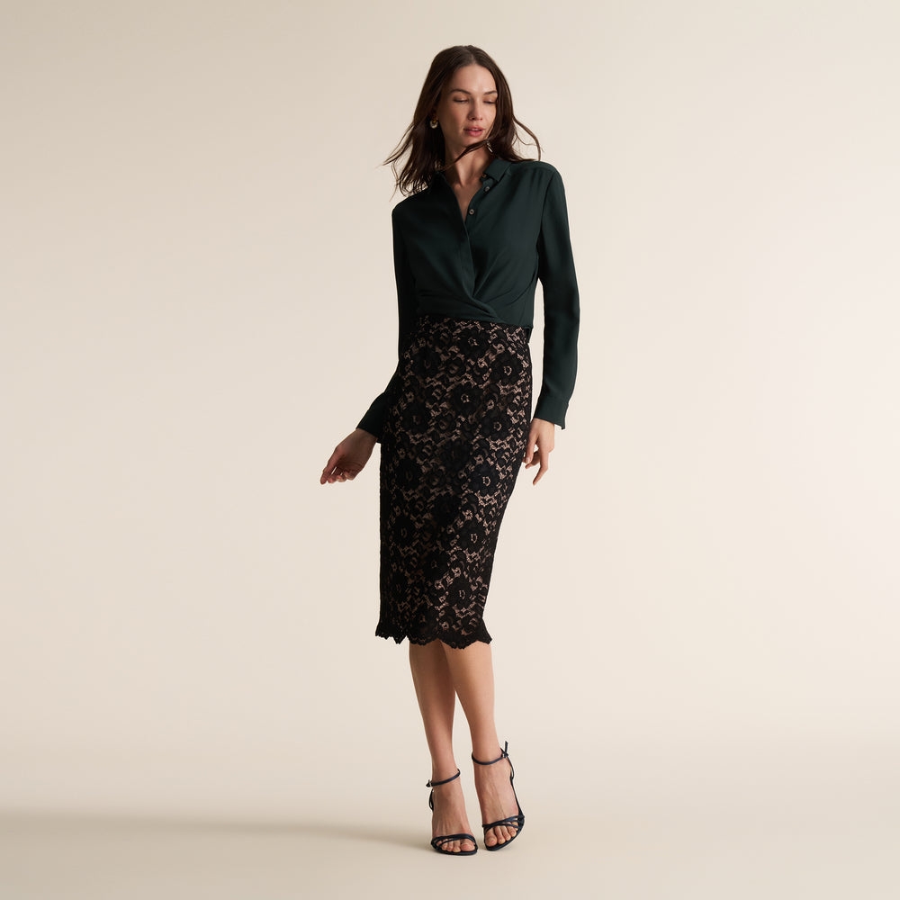 Lagarde Pointelle Shirt, Dark Forest, image 4 of 5
