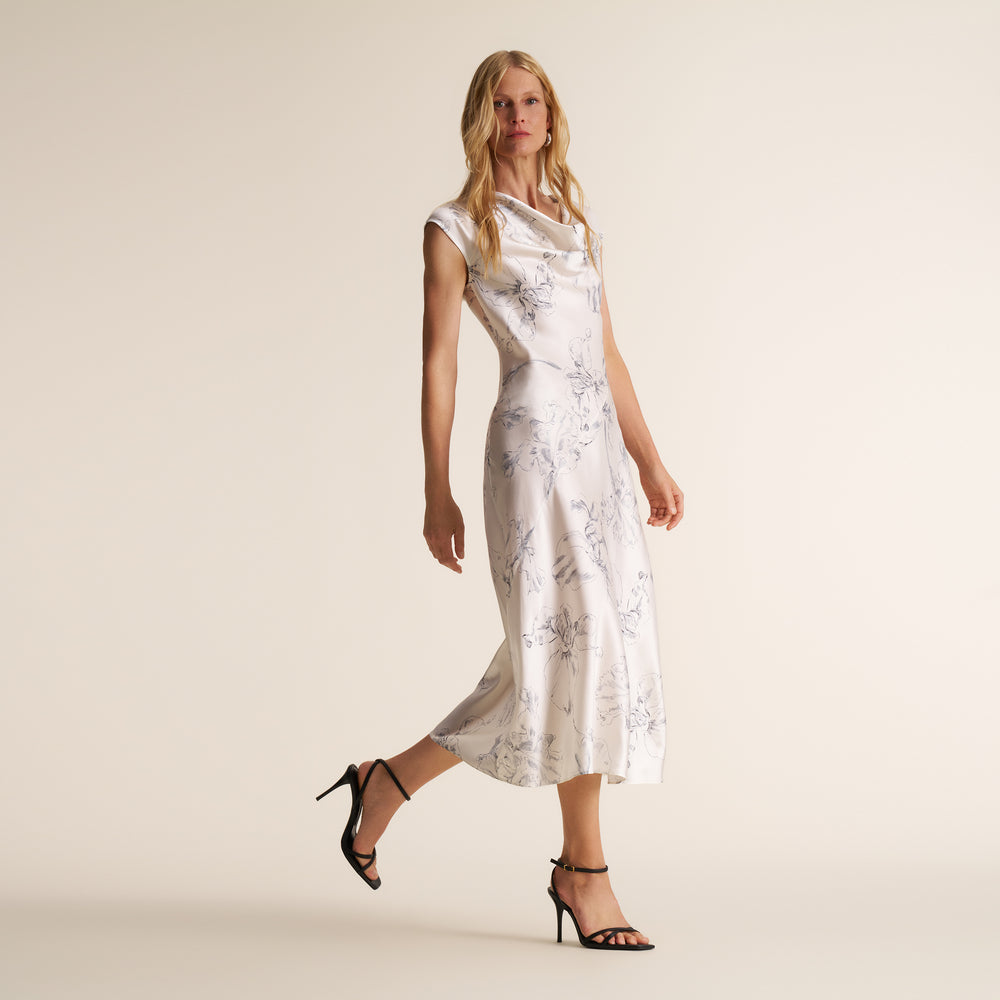 Sia Cascade Dress, Fine Line Floral, image 1 of 10