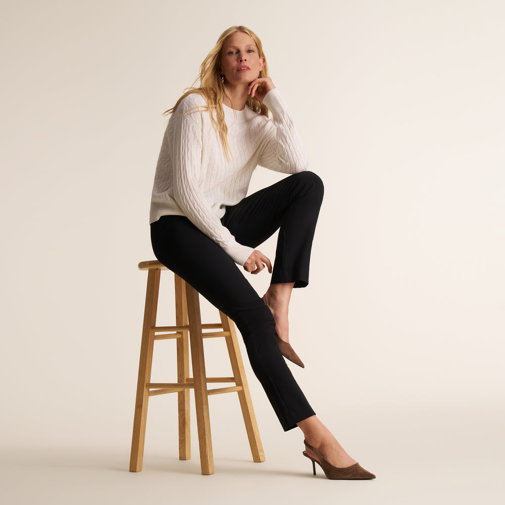 Giselle "Something's Gotta Give Cable" Sweater, Ivory, image 3 of 10