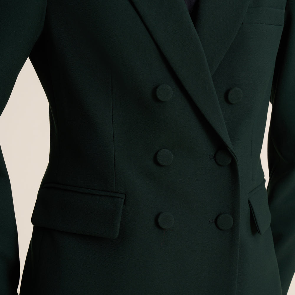 Kati Double-Breasted Blazer, Dark Forest, image 2 of 12