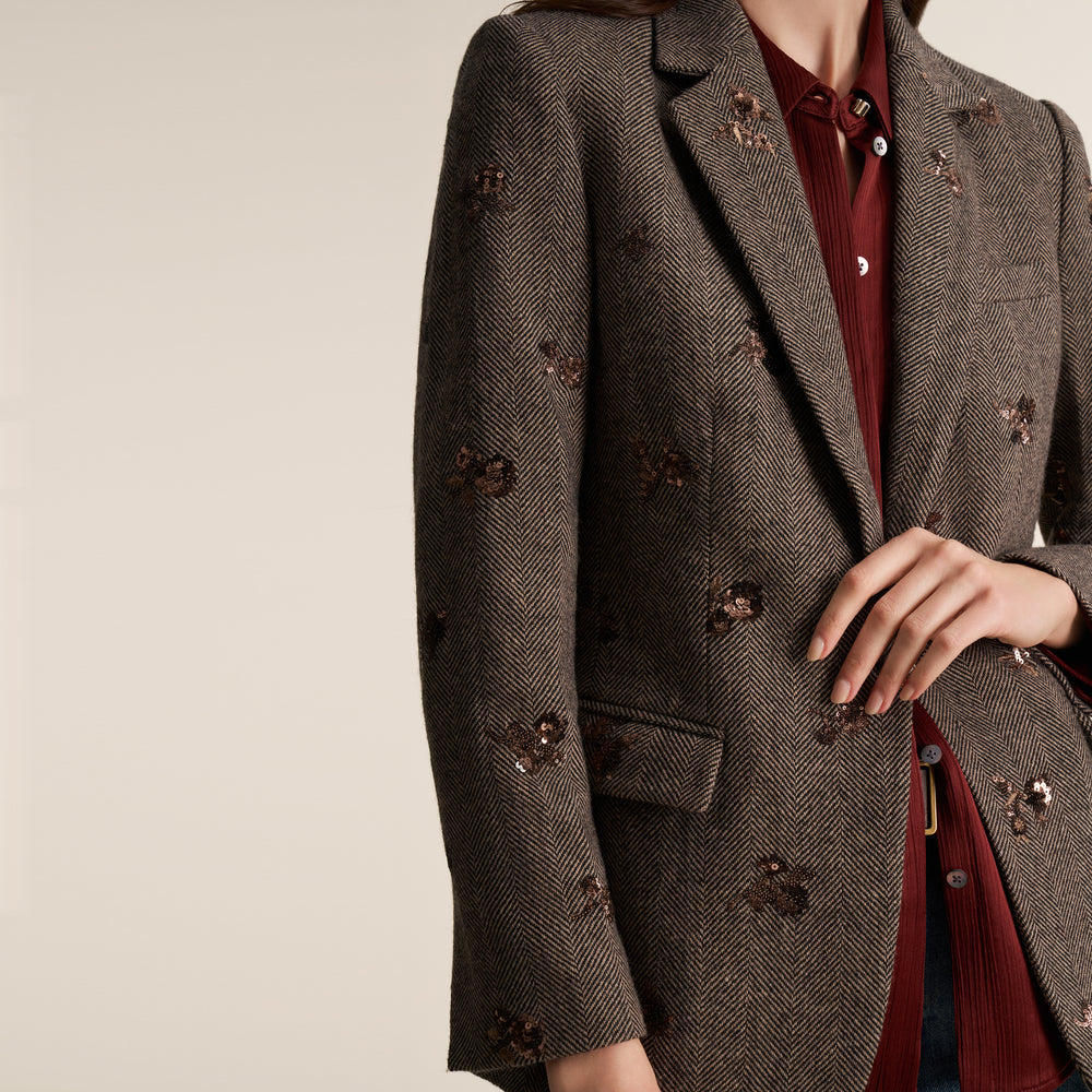 Yiyan "The Executive" Blazer, Brown Multi, image 2 of 10