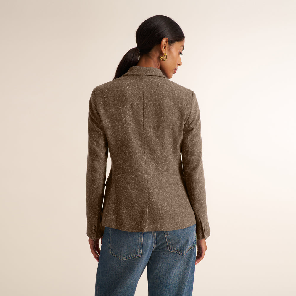 Yasmine Timeless Blazer - Herringbone Suiting :: Mocha