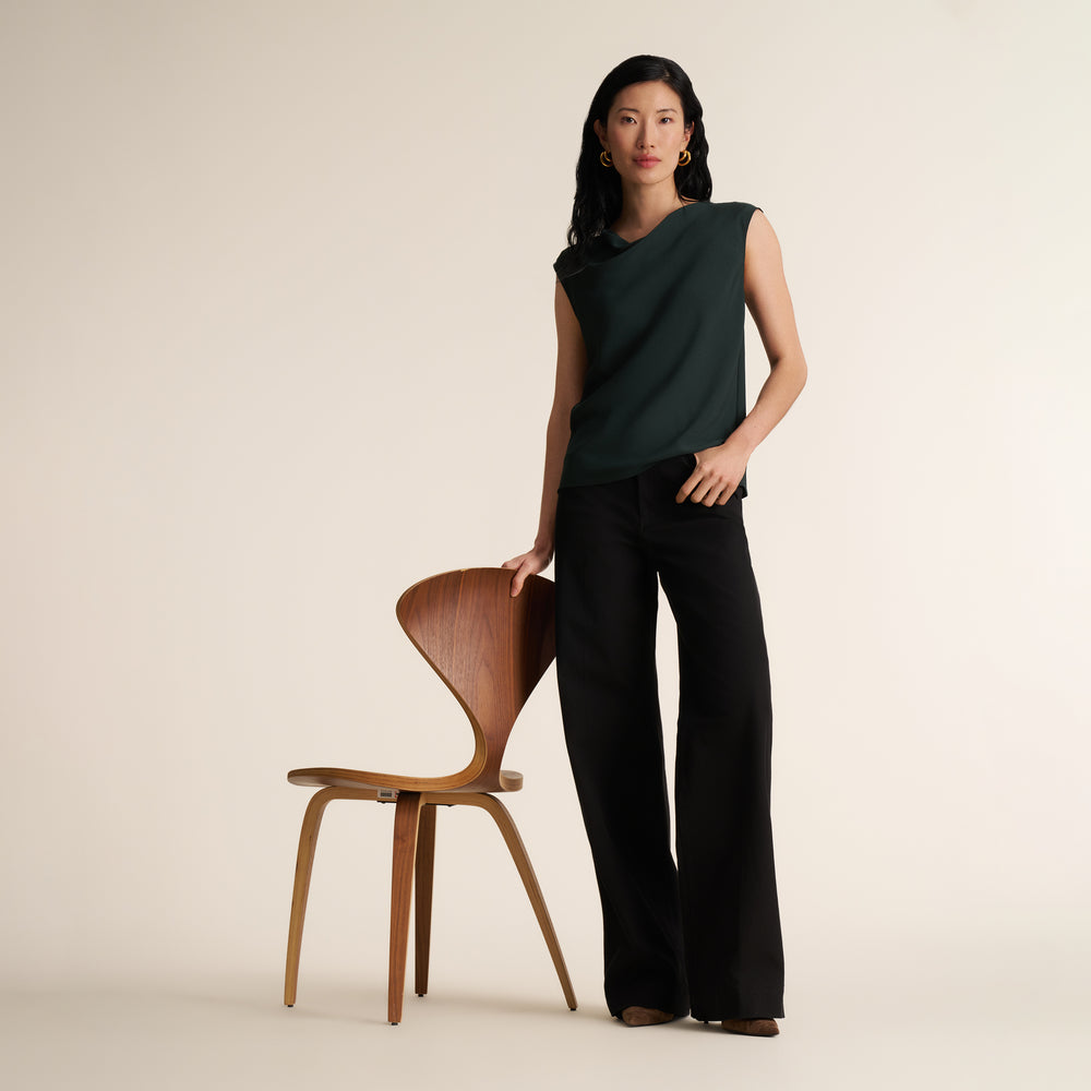Nora Effortless Blouse, Dark Forest, image 3 of 5