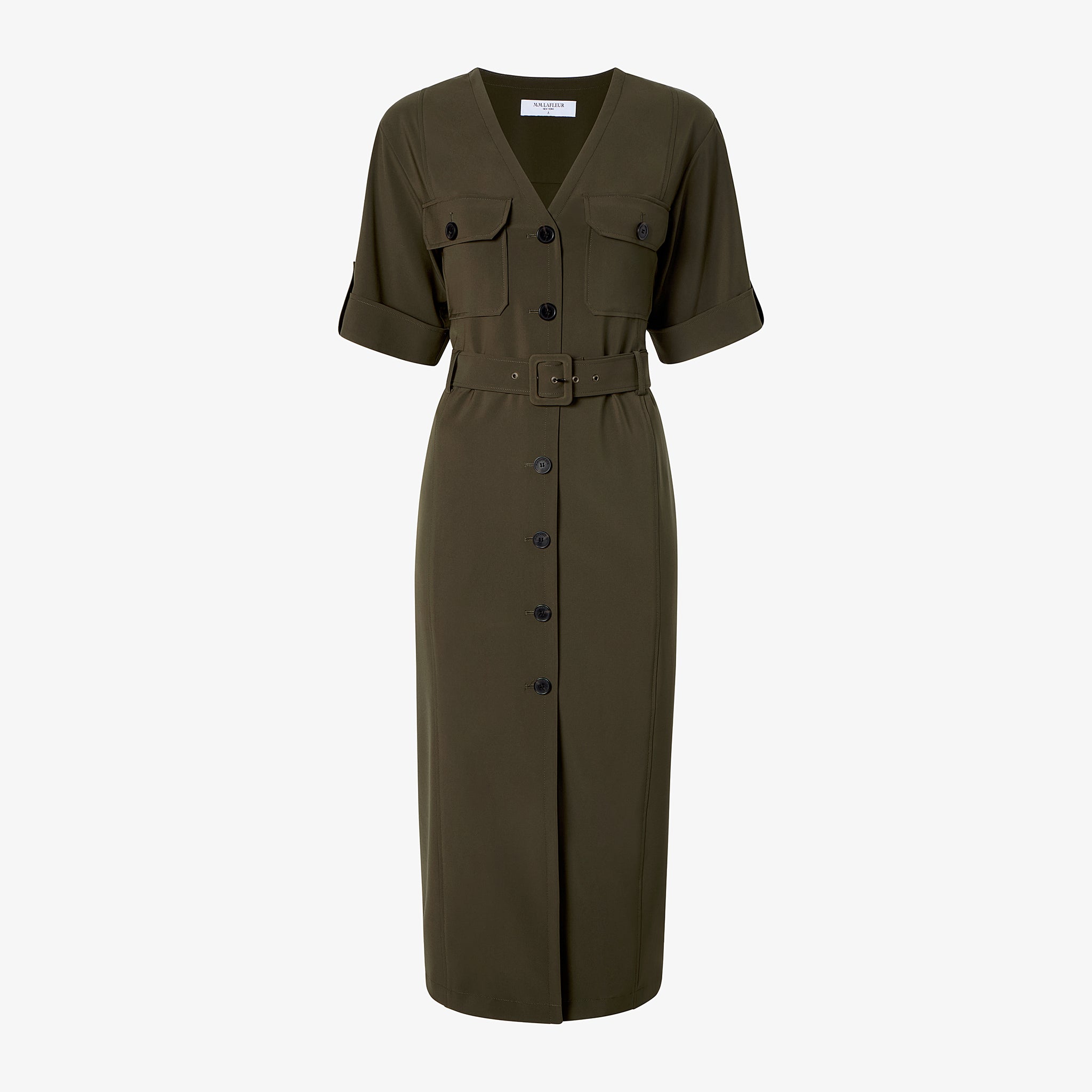 Packshot image of the Artemis Dress in Olive 