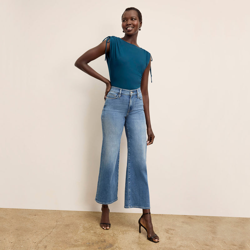Dotty Cinch-Sleeve Top