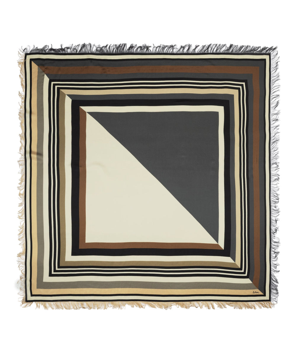 Echo Half and Half Oversized Silk Square Scarf