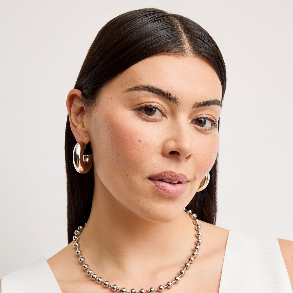 front image of the sansa earrings large in silver