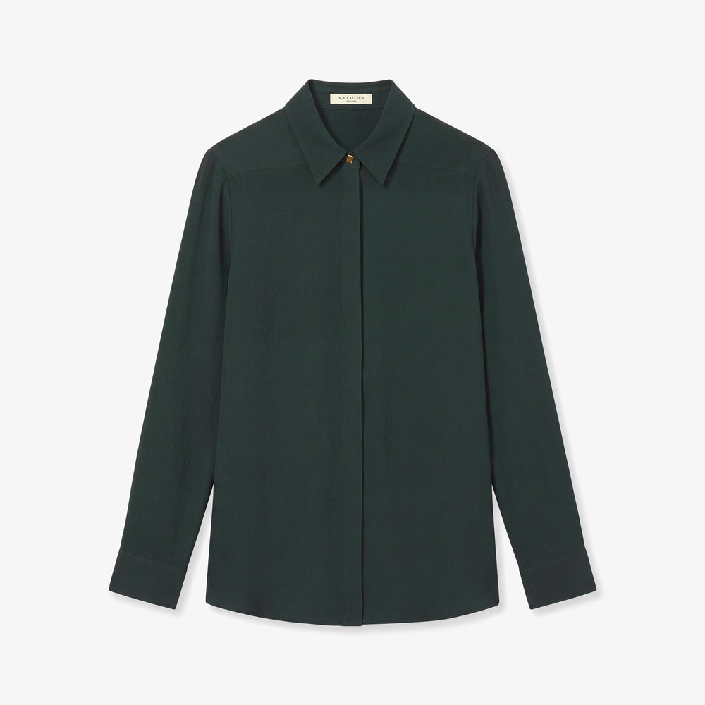 Lagarde Pointelle Shirt, Dark Forest, image 5 of 5