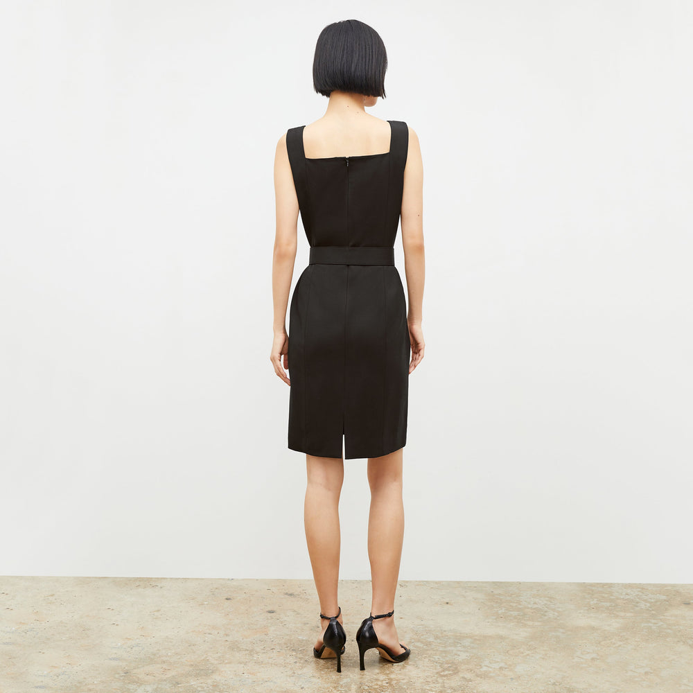 image of a woman wearing the cynthia dress in black