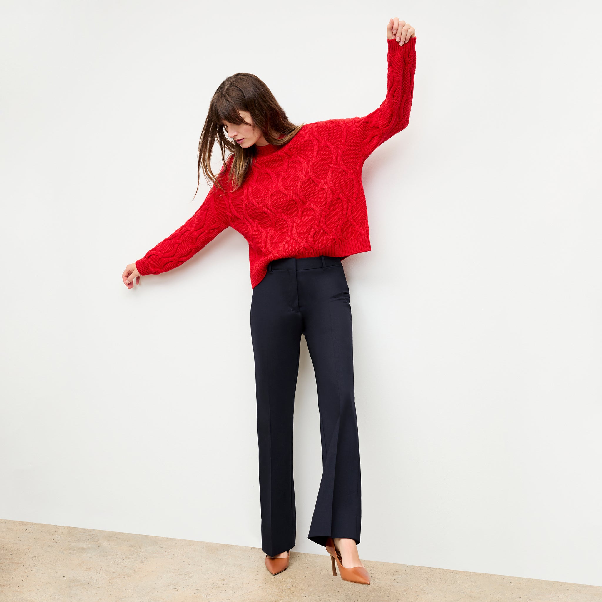 Front image of a woman wearing the Horton pant in Galaxy Blue 