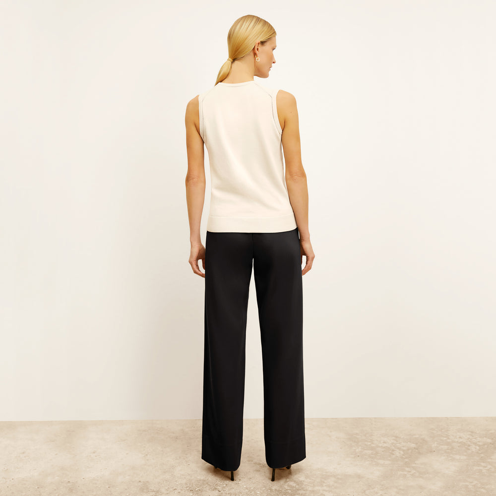 back image of a woman wearing the jordan trouser in black