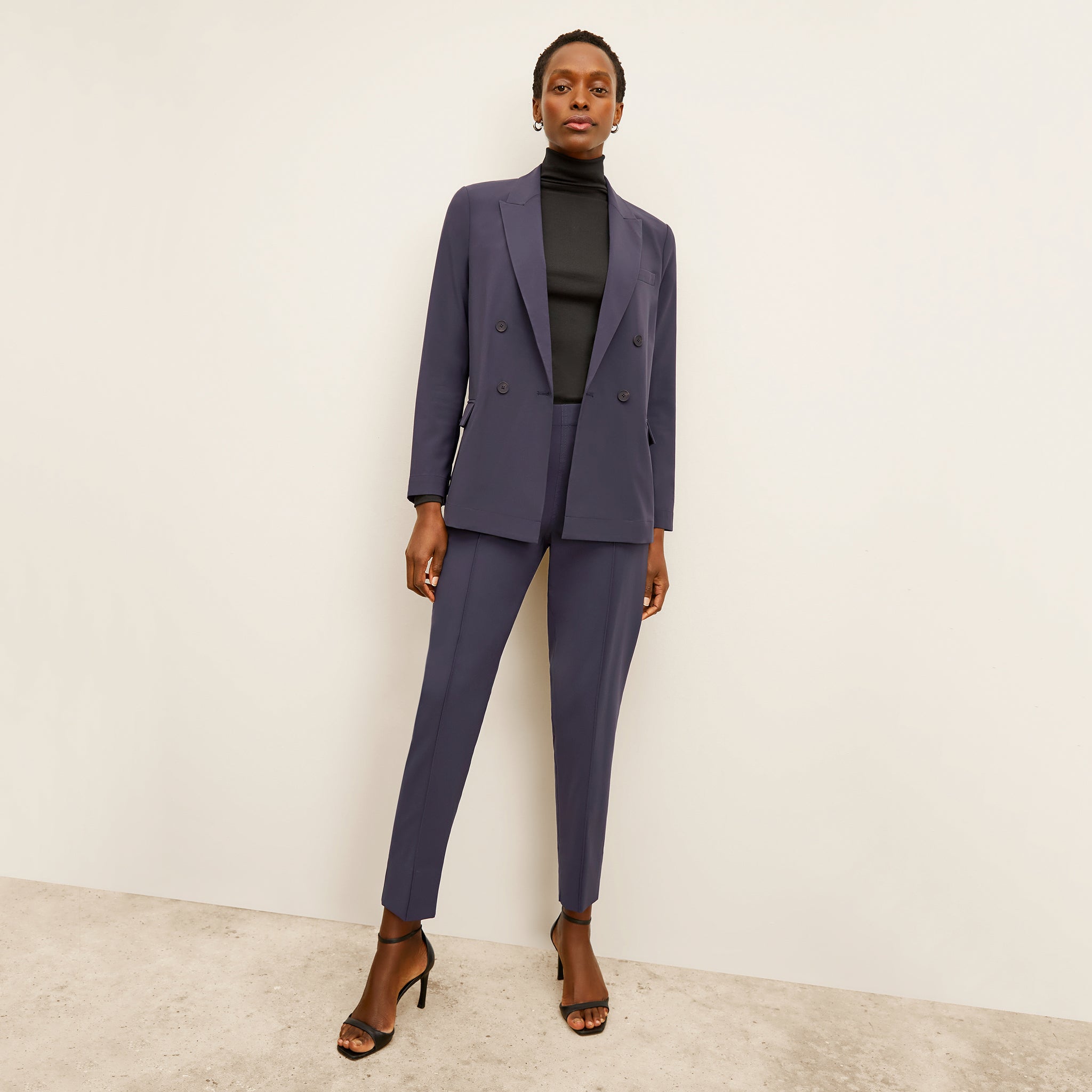 Front image of a woman wearing the O'Hara Blazer