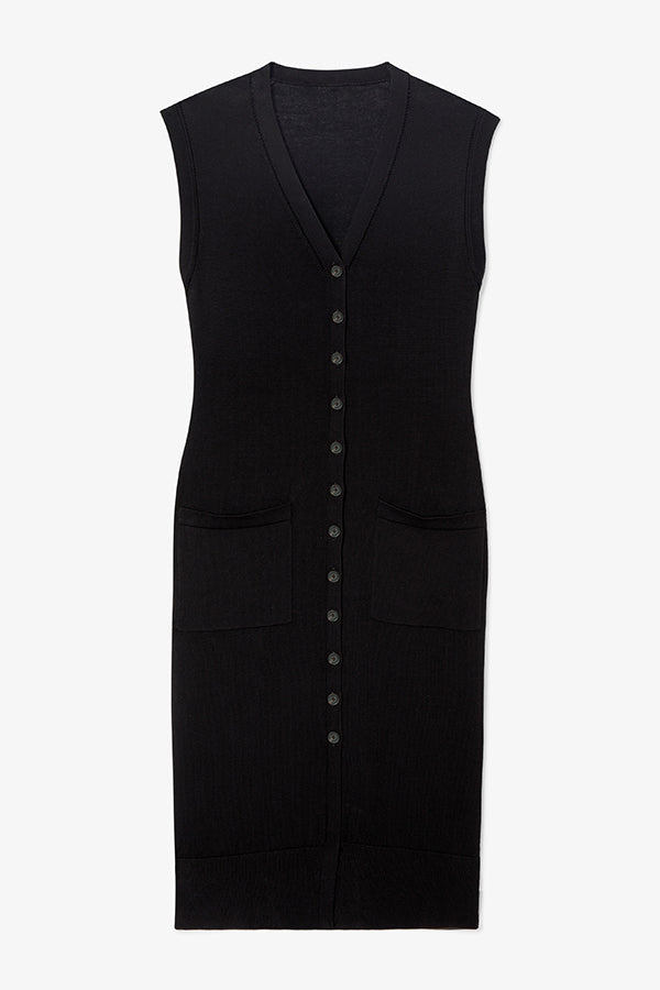 Toula Pointelle Dress - Cotton Silk Knit :: Black
