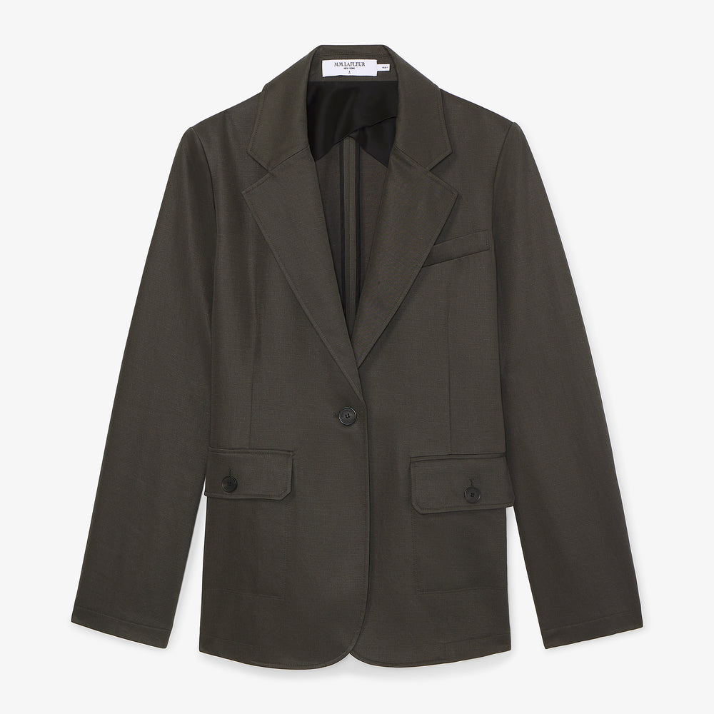 Dark gray blazer on a white background