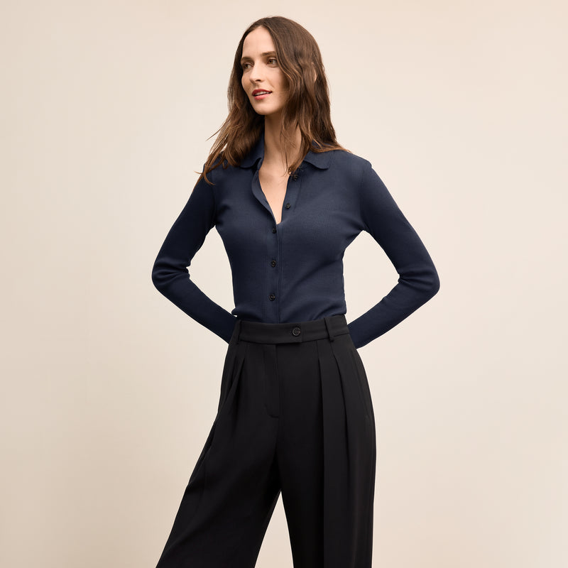 Nala Knit Button-Down
