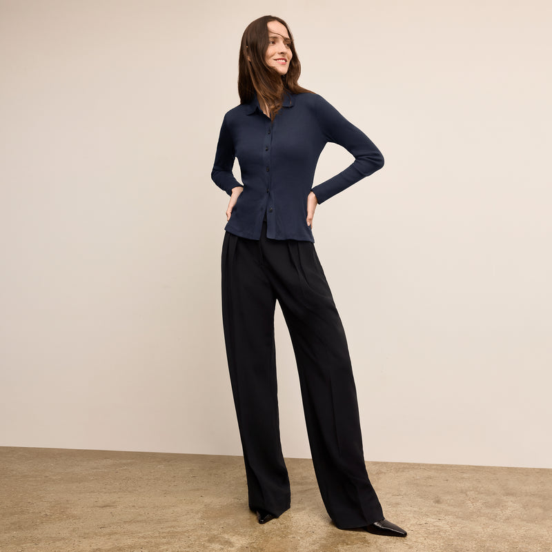 Nala Knit Button-Down