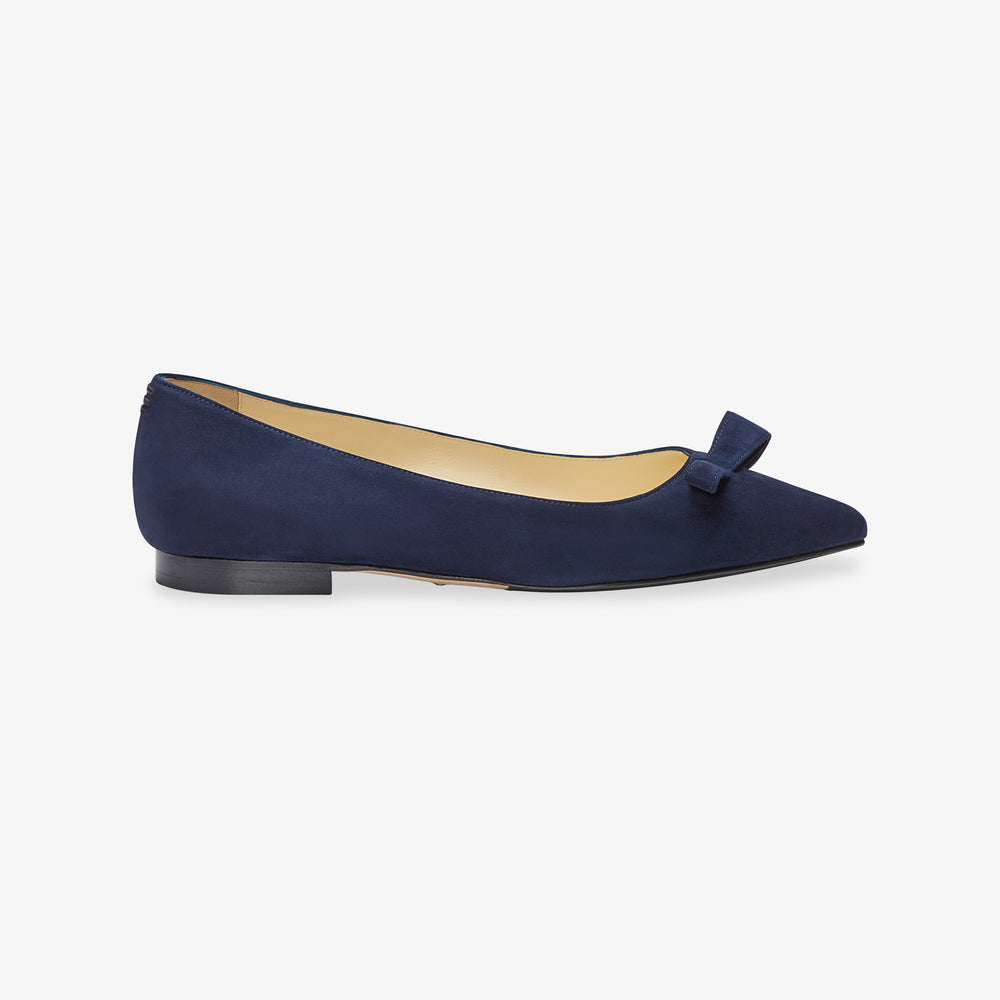 image of the  natalie flat in navy suede