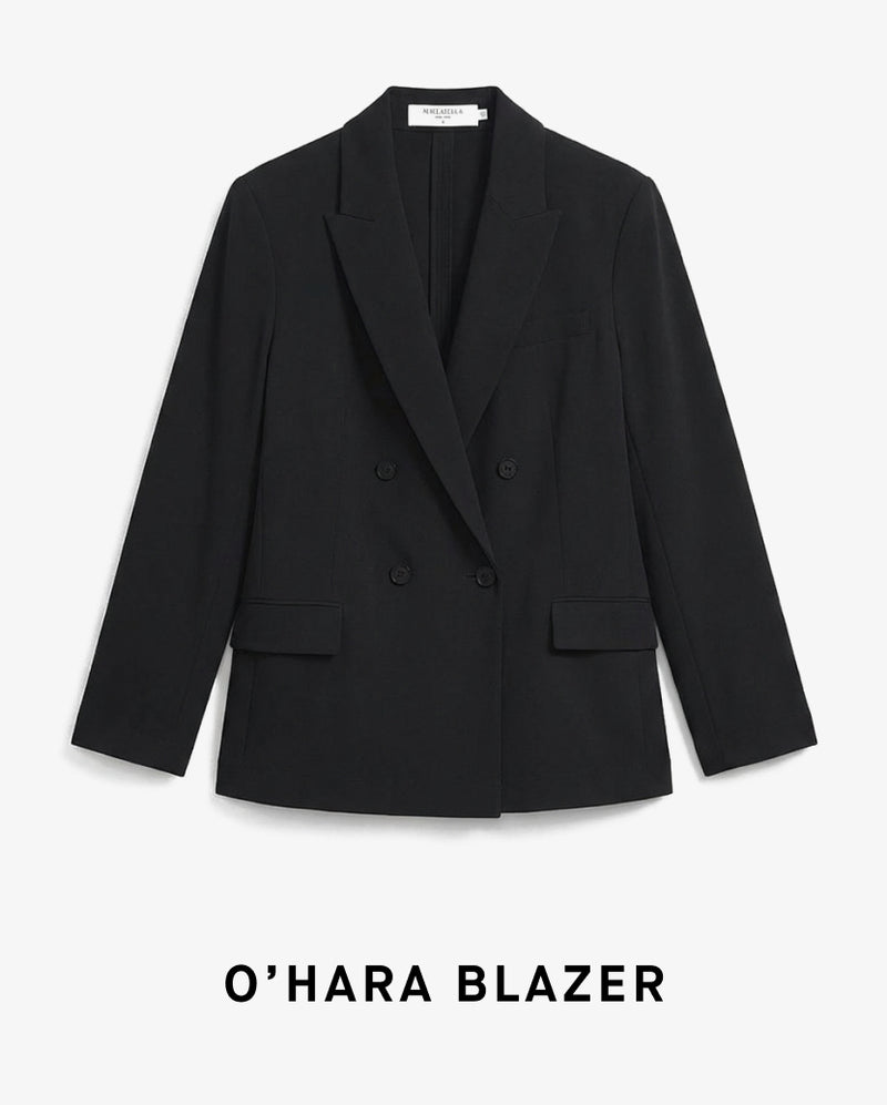 Black blazer on a white background with 'O'Hara Blazer' text.