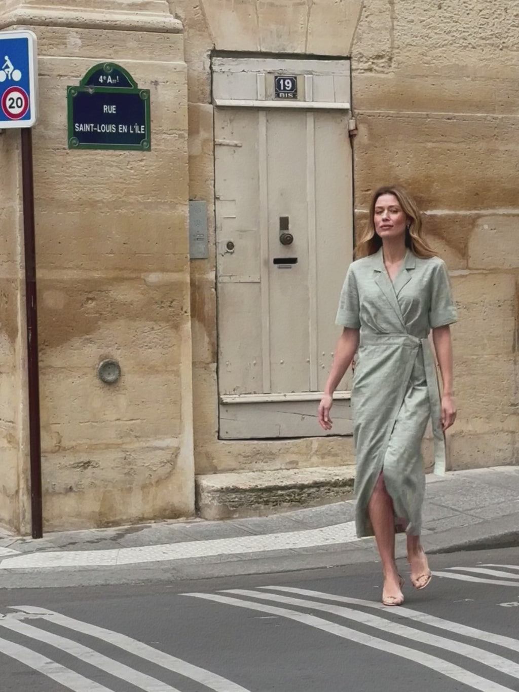 woman in green dress