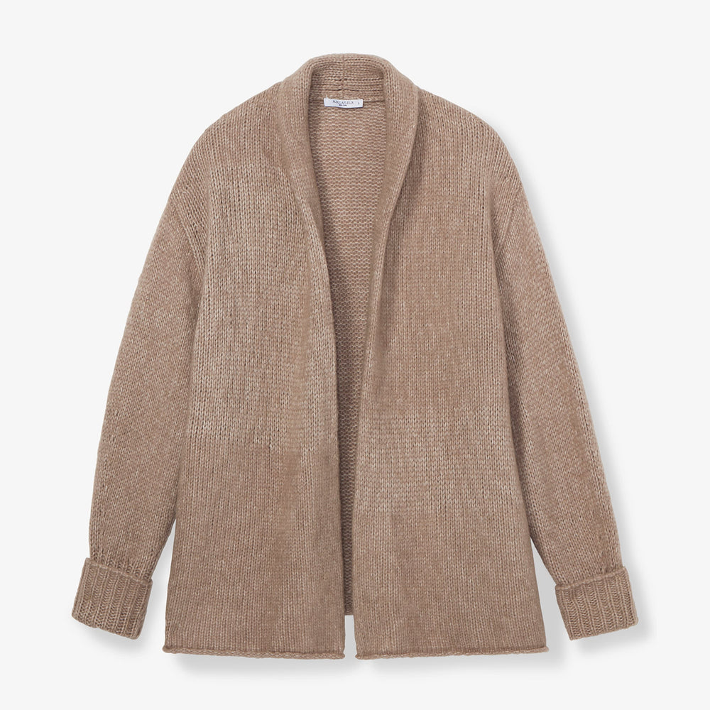 Packshot image of the Frederick Cardigan in Dark Taupe