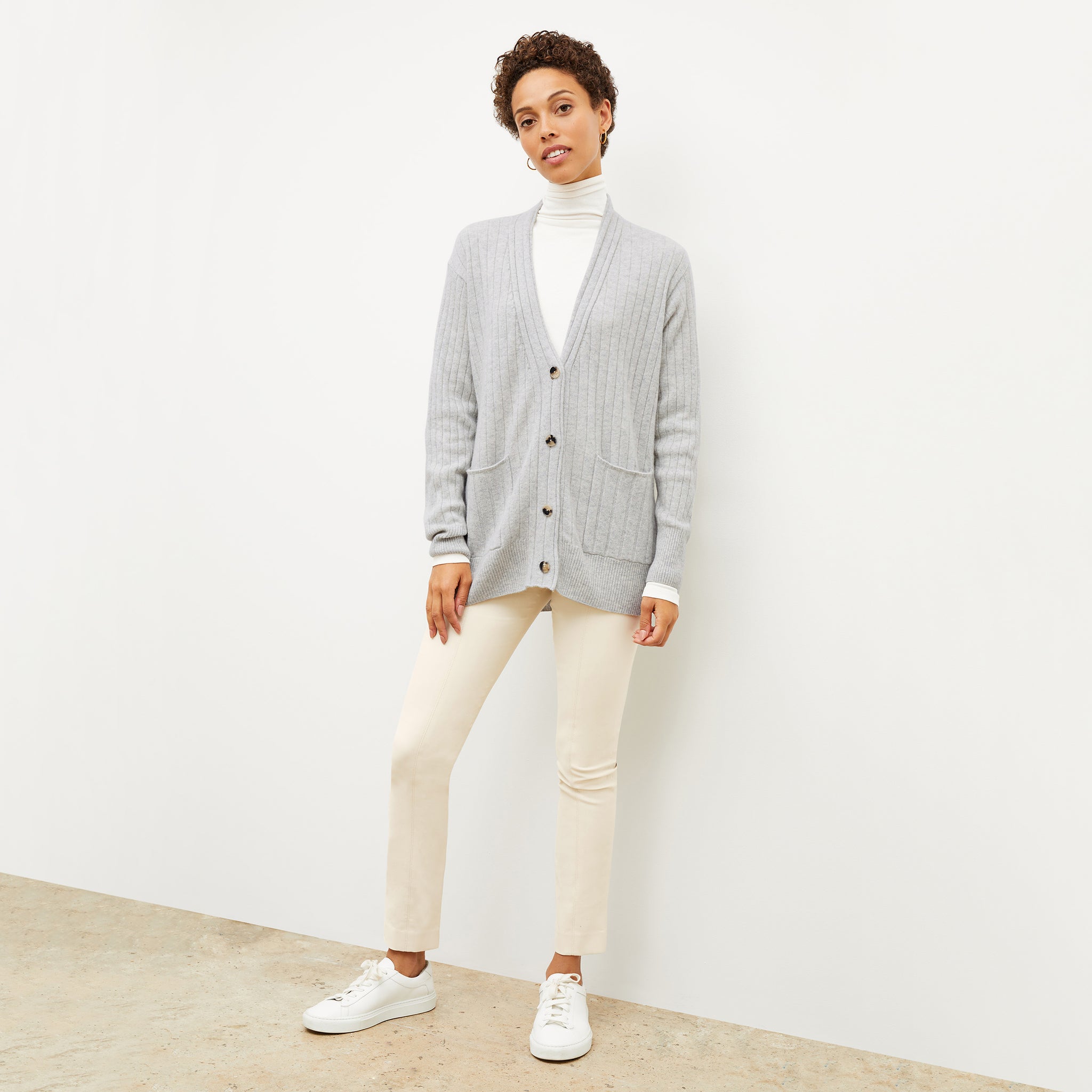 Front image of a woman standing wearing the Hockley Jean—Better Than Denim in Tusk